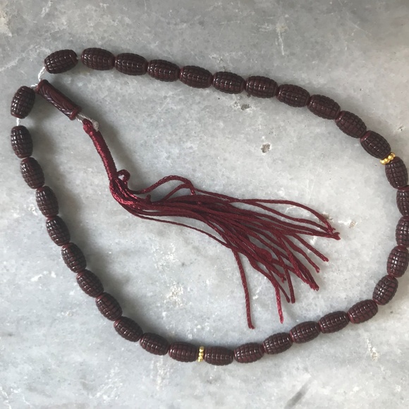 Tasbeeh Pray Beads Mala Marron Plastic Beads - Picture 3 of 7